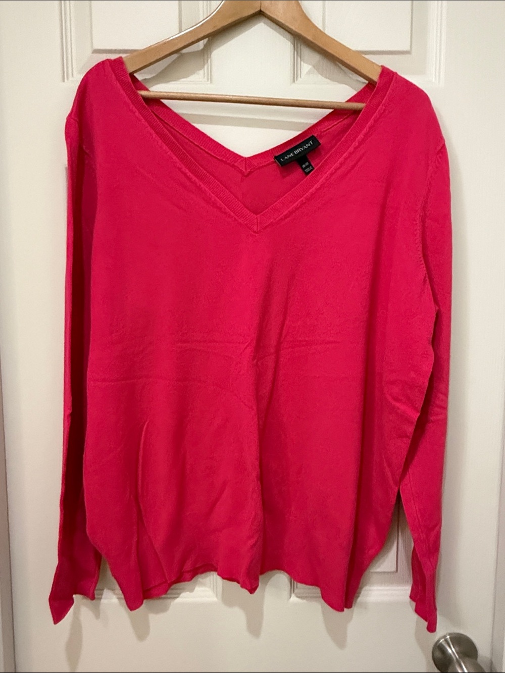 Lane Bryant Hot Pink V-Neck Sweater